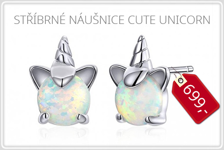 Stříbrné náušnice Cute Unicorn